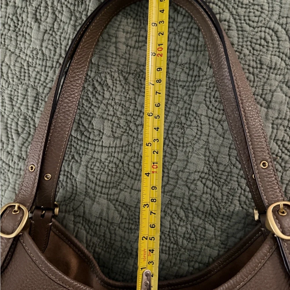 Coach Brown Leather Shoulder Bag with Gold Hardware